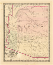 [ Arizona Territory ]   Cram's Rail Road & Township Map of Arizona . . . 1875. (New Mexico on verso)