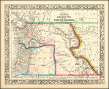 Idaho, Pacific Northwest, Oregon and Washington Map By Samuel Augustus Mitchell Jr.