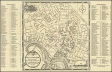 Map of Old Cambridge in the vicinity of Harvard University By Erwin Raisz