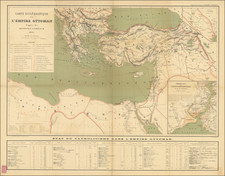 Turkey, Middle East, Holy Land and Turkey & Asia Minor Map By R. Hausermann