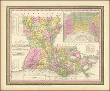 Louisiana and New Orleans Map By Thomas, Cowperthwait & Co.