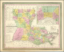 Louisiana and New Orleans Map By Thomas, Cowperthwait & Co.