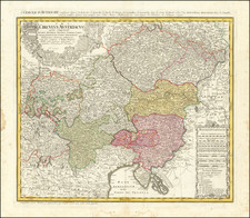 Austria, Czech Republic & Slovakia and Northern Italy Map By Homann Heirs