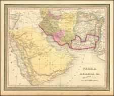 Middle East, Arabian Peninsula and Persia & Iraq Map By Samuel Augustus Mitchell