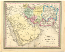 Middle East, Arabian Peninsula and Persia & Iraq Map By Thomas, Cowperthwait & Co.