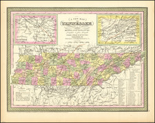 A New Map of Tennessee with its Roads & Distances from place to place along the Stage & Steamboat Routes. . . 1854