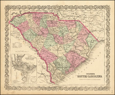 South Carolina Map By G.W.  & C.B. Colton