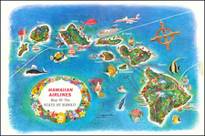 Hawaii, Hawaii and Pictorial Maps Map By Hawaiian Airlines