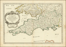 Provinces d'West, autrefois Royaume d'Westsex, ou sont Aujourdhuy les Comtés Hant-shire, et l'Isle de Wight, Barcksh. Devon-sh. et Cornwall-sh., & c... 1654 By Nicolas Sanson