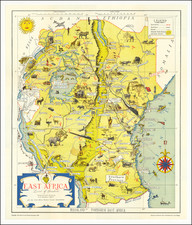 East Africa and Pictorial Maps Map By D.O. Mathews / East Africa Tourist Travel Association