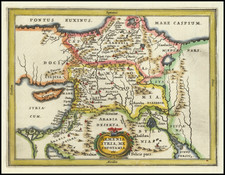 Central Asia & Caucasus, Middle East and Holy Land Map By Philipp Clüver