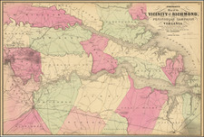 Virginia and Civil War Map By Alvin Jewett Johnson / Benjamin P Ward