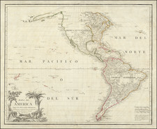 Hawaii, South America, Pacific, Hawaii, California and America Map By Tomás López