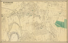 Massachusetts and Boston Map By F. W. Beers