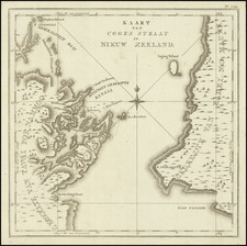 Kaart van Cooks Straat in Nieuw Zeeland By James Cook