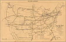 United States Map By U.S. Post Office Department