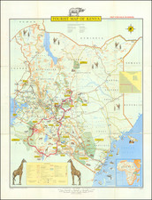 Tourist Map of Kenya By Survey of Kenya