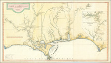 South, Louisiana, Alabama and Mississippi Map By Jean-Baptiste Bourguignon d'Anville