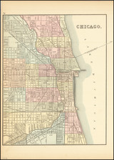 Chicago Map By William Bradley / Samuel Augustus Mitchell Jr.