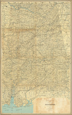 Alabama Map By Julius Bien & Co.