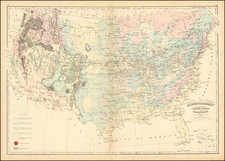 Asher & Adams' Geological Map United States and its Territories By Asher  &  Adams