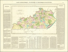 Carte Geographique, Statistique et Historique Du Kentucky By Jean Alexandre Buchon