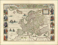 Europe Map By Willem Janszoon Blaeu