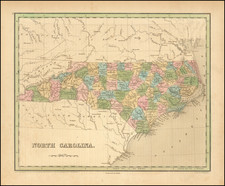 North Carolina Map By Thomas Gamaliel Bradford