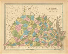 West Virginia and Virginia Map By Thomas Gamaliel Bradford