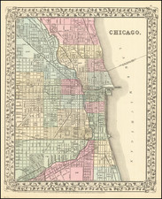 Illinois and Chicago Map By Samuel Augustus Mitchell Jr.