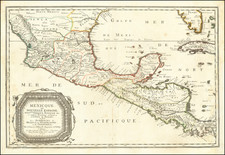 Mexicque, ou Nouvelle Espagne, Nou.lle Gallice, Iucatan &c. et autres Provinces jusques a L'Isthme de Panama . . .1656 By Nicolas Sanson