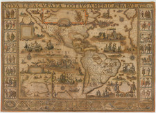 Polar Maps, Australia and America Map By Willem Janszoon Blaeu / Anonymous