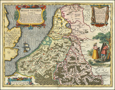 Netherlands and Luxembourg Map By Petrus Kaerius