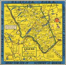 A Hysterical Map of Glacier Park and Blackfeet Reservation By Lindgren Brothers