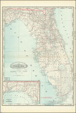 Florida Map By George F. Cram