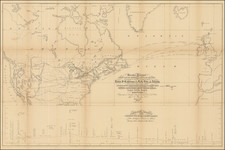 Mercator's Projection.  With the Great Circle (Shortest Sailing) Or Air Lines, Illustrating the directness & capacity of the River St. Lawrence from Lake Erie to the Atlantic.  As a means of communication between Europe and the Commercial Centre of the Great West, Shewing also the Extension of the Northern Pacific Railway Route Through Canada, to the Nearest Atlantic Seaport at Montreal . . . 1855 By Thomas Colfrin Keefer