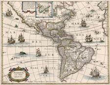 South America and America Map By Willem Janszoon Blaeu