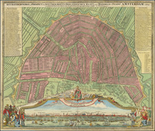 Netherlands and Amsterdam Map By Johann Baptist Homann