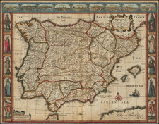Spain and Portugal Map By John Speed