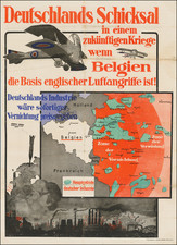 Belgium, World War I and Germany Map By Hofbuchdruckerei Hermann Bergmann