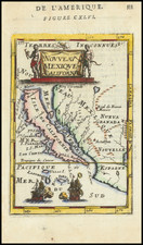 Baja California, California and California as an Island Map By Alain Manesson Mallet