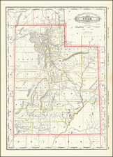 Railroad and County Map of Utah By George F. Cram