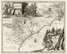 Mid-Atlantic and Southeast Map By John Ogilby / Arnoldus Montanus