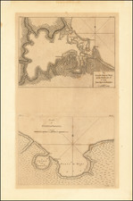 Grand Bay of Nipe on the North side of Cuba from Spanish Draughts [on sheet with:] Plan of Puerto de Baracoa