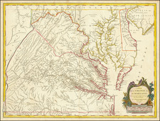 Mid-Atlantic, Delaware, Southeast and Virginia Map By Gilles Robert de Vaugondy