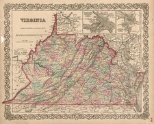 Mid-Atlantic and Southeast Map By Joseph Hutchins Colton