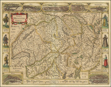 Switzerland Map By Jodocus Hondius