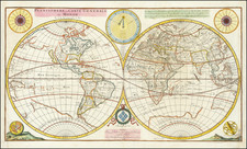 Planisphere, ou Carte Generale Du Monde.  Par P. Du-Val Geographe du Roy . . . 1668 By Mlle. Duval