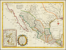 Texas, Southwest, Mexico and Baja California Map By A. Krevelt