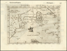 New England, Mid-Atlantic, Southeast and Eastern Canada Map By Girolamo Ruscelli